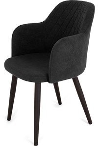 Кухонный стул Кубика Эспрессо-1, ноги черные круглые XXL (R38)/велюр T190 Горький шоколад в Чите