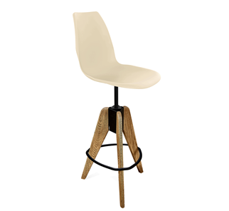 Барный стул SHT-ST29/S92 (бежевый ral1013/брашированный коричневый/черный муар) в Чите