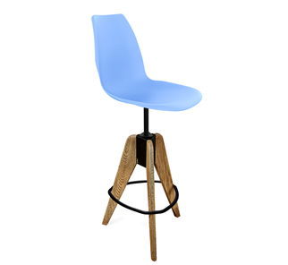 Барный стул SHT-ST29/S92 (голубой pan 278/брашированный коричневый/черный муар) в Чите