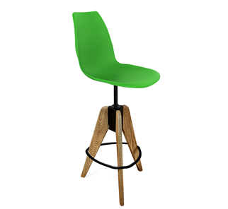 Барный стул SHT-ST29/S92 (зеленый ral 6018/брашированный коричневый/черный муар) в Чите