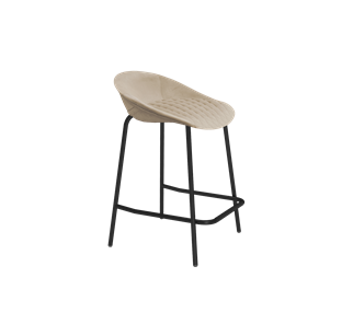 Полубарный стул SHT-ST19-SF1 / SHT-S29P-1 (ванильный крем/черный муар) в Чите