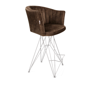 Полубарный стул SHT-ST42-1 / SHT-S66-1 (кофейный трюфель/хром лак) в Чите