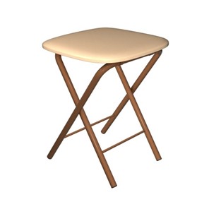 Табурет кухонный Складной СРП-013КВ (квадратное сиденье) Эмаль, бежевый/коричневый в Чите