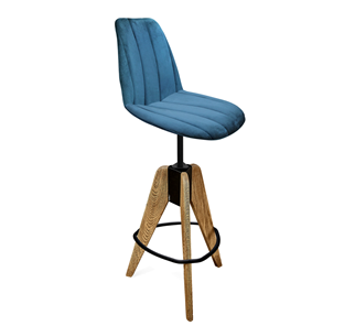 Барный стул SHT-ST29-C1/S92 (морская глубина/брашированный коричневый/черный муар) в Чите