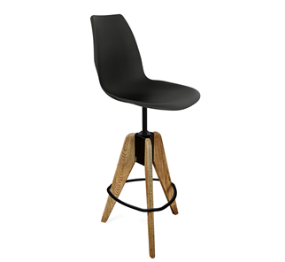 Барный стул SHT-ST29/S92 (черный/брашированный коричневый/черный муар) в Чите