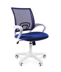 Кресло офисное CHAIRMAN 696 white, ткань, цвет синий в Чите