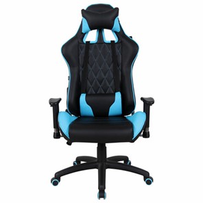 Кресло Brabix GT Master GM-110 (две подушки, экокожа, черное/голубое) 531928 в Чите