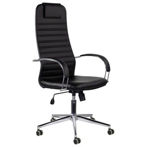 Кресло офисное Brabix Premium Pilot EX-610 CH (хром, кожзам, черное) 532418 в Чите