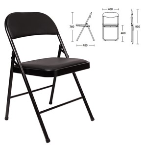 Офисный стул складной Brabix Golf Plus CF-003 Комфорт (черный каркас, кожзам черный) 531566 в Чите