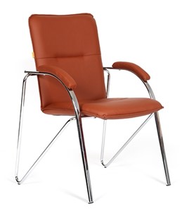 Кресло компьютерное CHAIRMAN 850 Экокожа Terra 111 коричневая в Чите