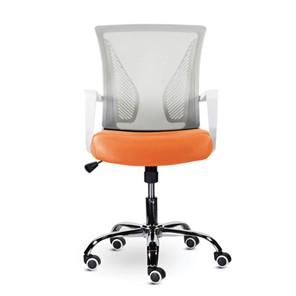 Офисное кресло Brabix Wings MG-306 (пластик белый, хром, сетка, серое/оранжевое) в Чите