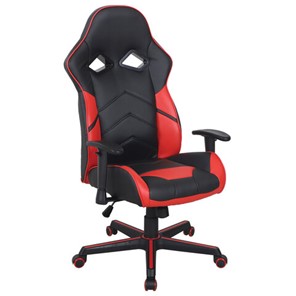 Офисное кресло BRABIX "Storm GM-006", регулируемые подлокотники, экокожа, черное/красное, 532500 в Чите