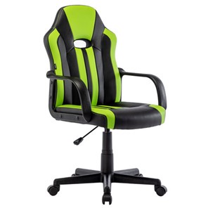 Офисное кресло BRABIX "Stripe GM-202", экокожа, черное/зеленое, 532511 в Чите