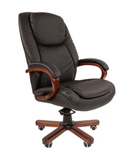 Компьютерное кресло CHAIRMAN 408 кожа черная в Чите