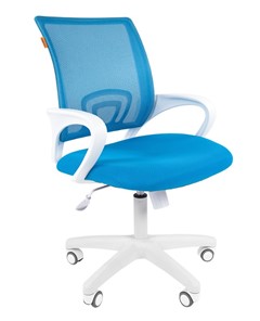 Кресло офисное CHAIRMAN 696 white, tw12-tw04 голубой в Чите