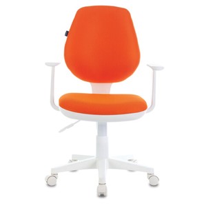 Компьютерное кресло Brabix Fancy MG-201W (с подлокотниками, пластик белый, оранжевое) 532410 в Чите