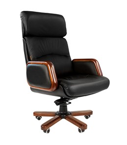 Офисное кресло CHAIRMAN 417 кожа черная в Чите