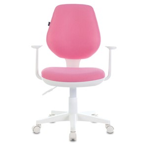 Кресло офисное Brabix Fancy MG-201W (с подлокотниками, пластик белый, розовое) 532409 в Чите