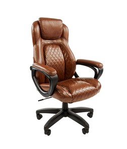 Компьютерное кресло CHAIRMAN 432, экокожа, цвет коричневый в Чите
