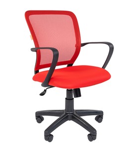 Кресло CHAIRMAN 698 black TW-69, ткань, цвет красный в Чите