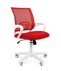 Компьютерное кресло CHAIRMAN 696 white, ткань, цвет красный в Чите
