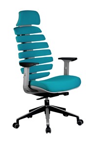 Офисное кресло Riva Chair SHARK (Лазурный/серый) в Чите