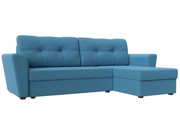 Угловой диван для гостиной Амстердам Лайт, Амур голубой (рогожка) в Чите