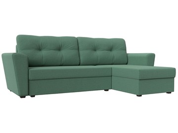 Угловой диван для гостиной Амстердам Лайт, Амур зеленый (рогожка) в Чите