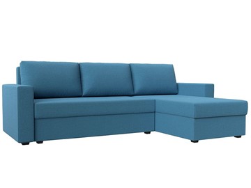 Угловой диван с оттоманкой Траумберг Лайт, Амур голубой (Рогожка) в Чите