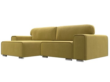 Угловой диван с оттоманкой Лига-029, Желтый (Микровельвет) в Чите