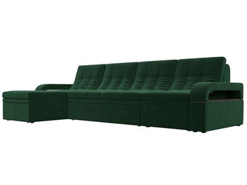 Угловой диван Лига-035 Лонг, Зеленый (Велюр) в Чите