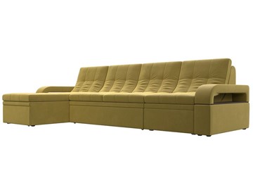 Угловой раскладной диван Лига-035 Лонг, Желтый (Микровельвет) в Чите