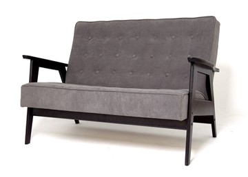 Прямой диван Ретро, двухместный (Темный тон / RS 15 - темно-серый) в Чите