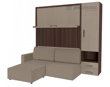 Кровать подъемная Кровать-трансформер Smart (КД 1400+ШП+Пуф), шкаф правый, левый подлокотник в Чите