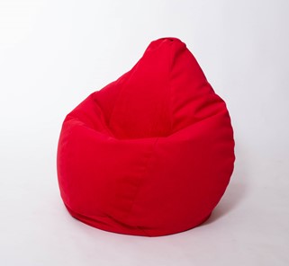 Кресло-мешок Груша большое, велюр однотон, красное в Чите