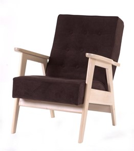 Кресло Ретро (беленый дуб / RS 32 - коричневый) в Чите