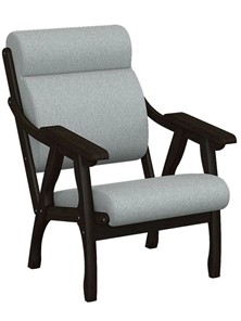 Кресло Вега 10 ткань серый, каркас венге в Чите