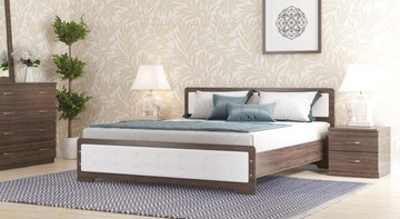 Кровать 1.5-спальная Золушка, 140х200 с основанием, кожзам, венге в Чите