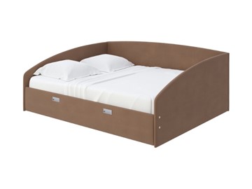 Кровать 2-спальная Bono 160х200, Велюр (Forest 514 Светло-коричневый) в Чите