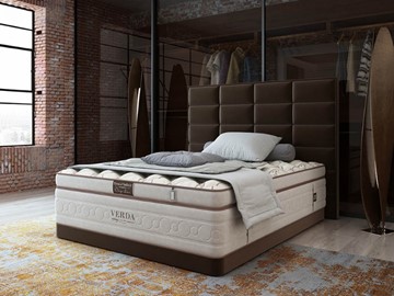 Кровать 2-спальная Chocolate Compact/Basement 180х200, Микровелюр (Manhattan Лесной каштан) в Чите