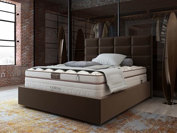 Кровать 2-спальная Chocolate Compact/Island M 160х200, Микровелюр (Manhattan Лесной каштан) в Чите