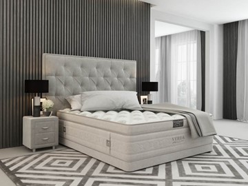 Спальная кровать Classic Compact/Basement 180х200, Флок (Велсофт Серый) в Чите