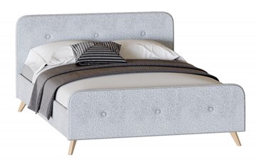 Кровать 2-спальная Сиерра 1600 (с подъемным механизмом и коробом) Аура серый в Чите