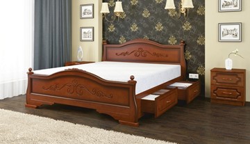 Кровать с выкатными ящиками Карина-1 (Орех) 160х200 в Чите