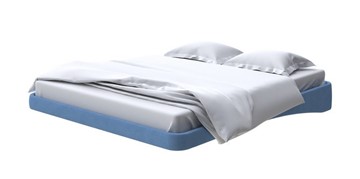 Парящая кровать 160х200, Рогожка (Тетра Голубой) в Чите