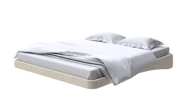 Парящая кровать 2-спальная 160х200, Велюр (Ultra Песочный) в Чите