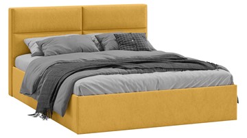 Кровать с мягким изголовьем Глосс Тип 1 (Микровелюр Wellmart Yellow) в Чите