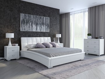 Кровать 2-спальная Орматек Corso-1L 180х200, Экокожа (Белый) в Чите