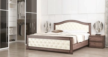 Двуспальная кровать Стиль 3, 160х190, кожзам, с основанием в Чите