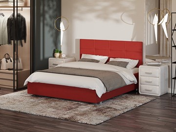 Кровать спальная Neo 160х200, Велюр (Forest 13 Красный) в Чите